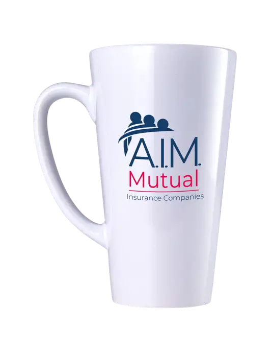 17 oz White Latte Mug w/A.I.M. Mutual Logo