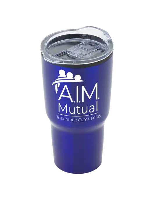 Odyssey Blue 30 oz Travel Tumbler w/A.I.M. Mutual Logo