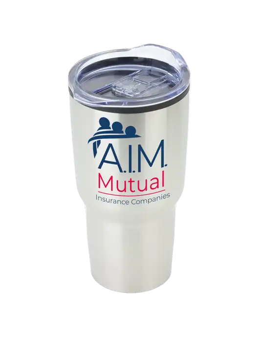 Odyssey Silver 30 oz Travel Tumbler w/A.I.M. Mutual Logo