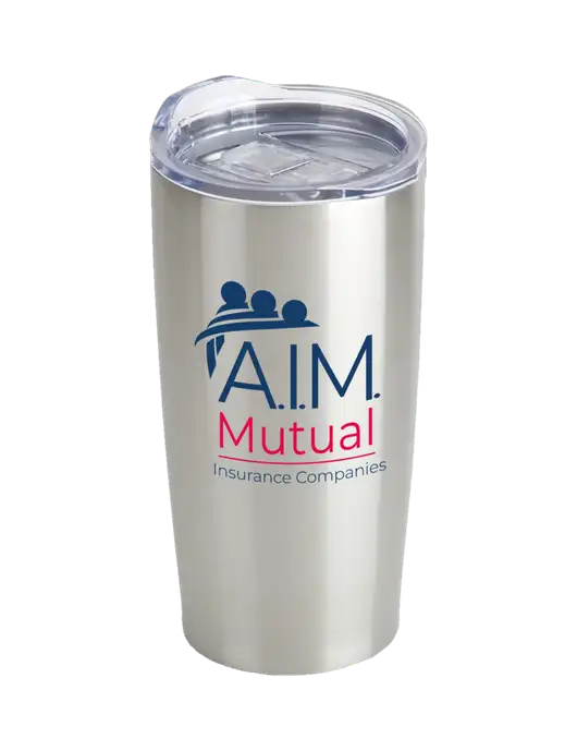 Society Silver 20 oz Insulated Tumbler w/A.I.M. Mutual Logo