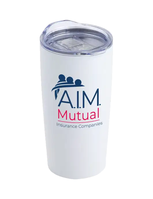 Society White 20 oz Insulated Tumbler w/A.I.M. Mutual Logo