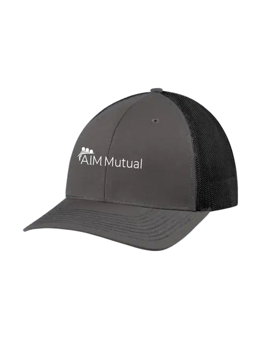 Richardson Adjustable Snapback Original 112 Trucker Cap Dark Grey w/Black Mesh w/A.I.M. Mutual Logo