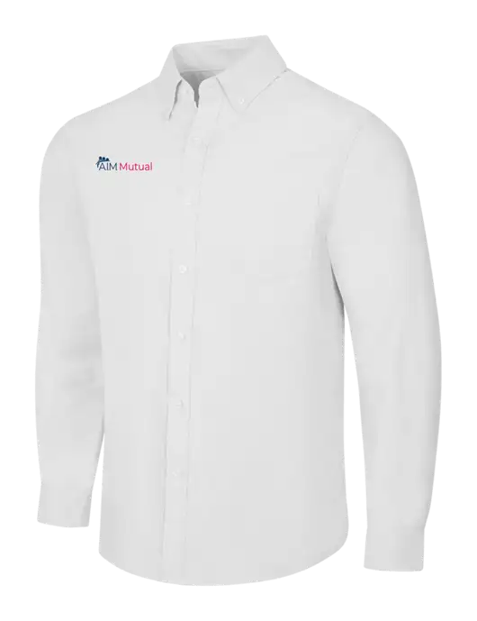 White SuperPro Oxford Shirt w/A.I.M. Mutual Logo