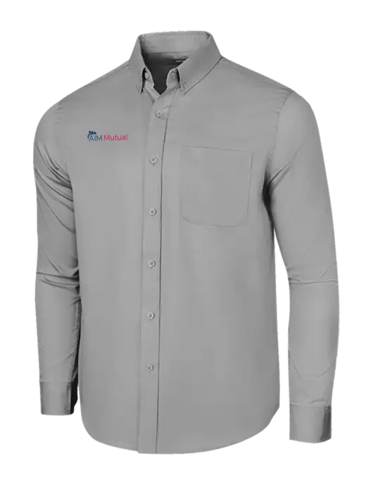 Long Sleeve Light Grey Superpro React Twill Shirt w/A.I.M. Mutual Logo