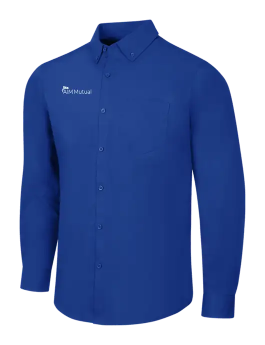 Dark Royal Long Sleeve Carefree Poplin Shirt w/A.I.M. Mutual Logo