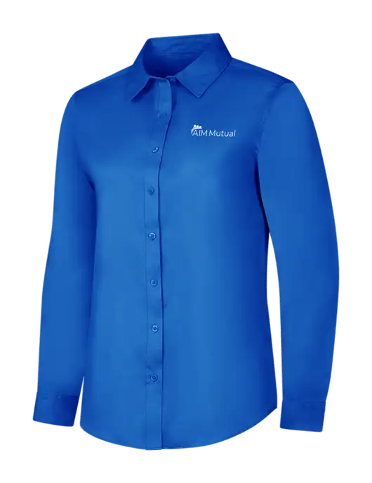 Womens Long Sleeve Royal Blue Superpro React Twill Shirt w/A.I.M. Mutual Logo