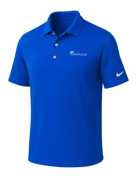 NIKE Royal Dri-Fit Micro Pique Polo w/A.I.M. Mutual Logo