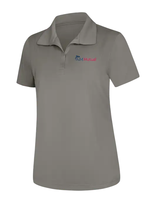 Womens Medium Grey Micropique Sport-Wick Polo w/A.I.M. Mutual Logo