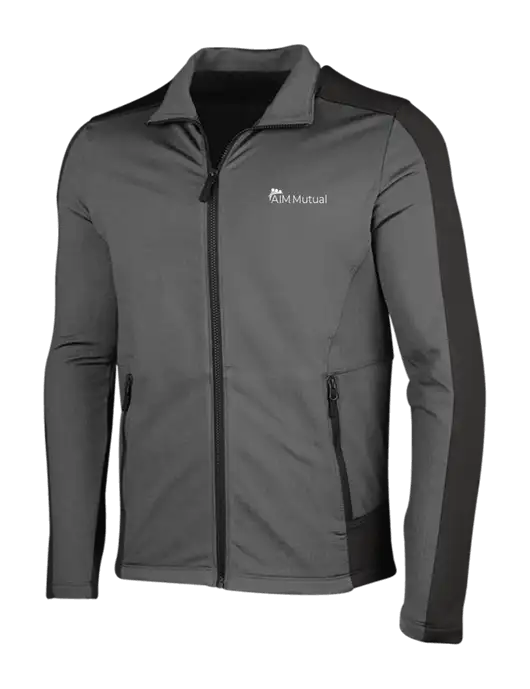 Medium Grey Heather Grid Fleece Jacket w/A.I.M. Mutual Logo
