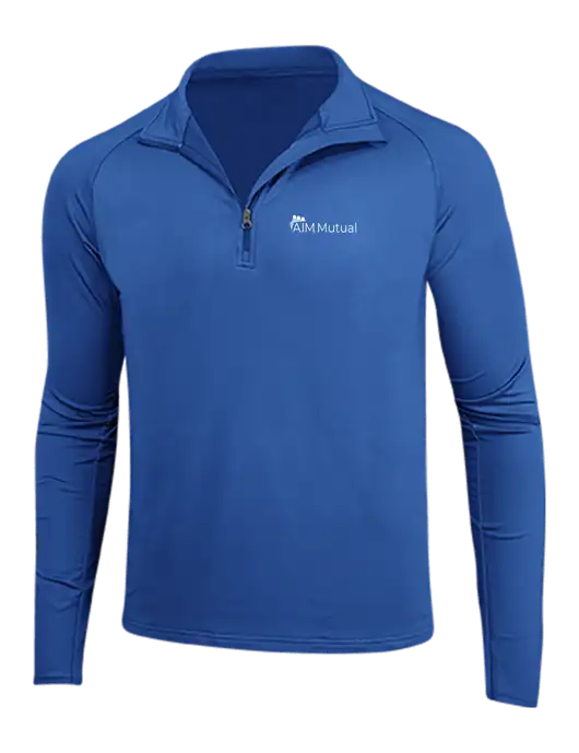 Dark Royal Sport Wick Stretch 1/4 Zip Pullover w/A.I.M. Mutual Logo