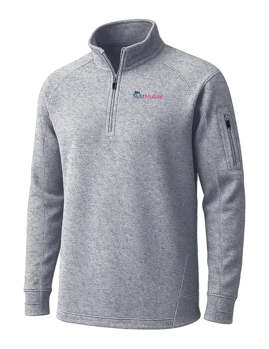 Grey Heather Tech Fleece 1/4 Zip Pullover w/A.I.M. Mutual Logo