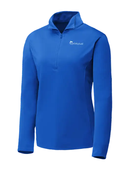 Dark Royal Womens Posicharge Competitor ¼ Zip Pullover w/A.I.M. Mutual Logo