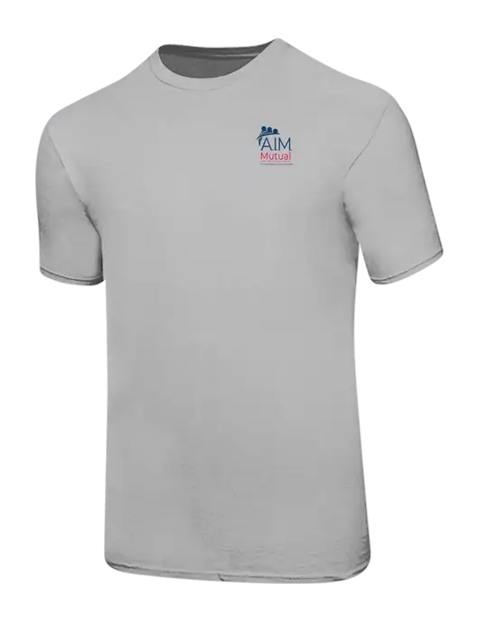 Ring Spun Silver 4.5 oz T-Shirt w/A.I.M. Mutual Logo