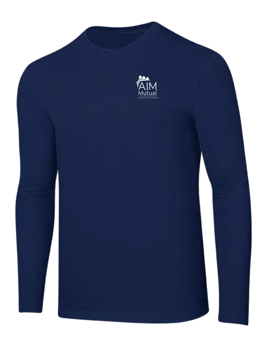 Ring Spun Navy 4.5 oz Long Sleeve T-Shirt w/A.I.M. Mutual Logo