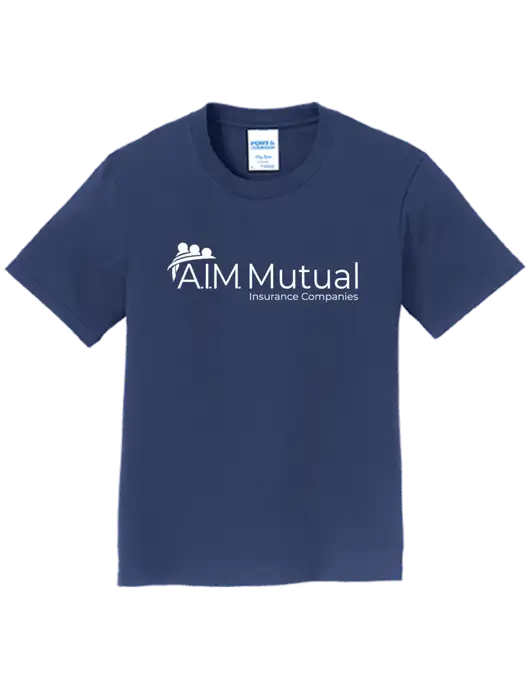 Youth Ring Spun Navy 4.5 oz T-Shirt w/A.I.M. Mutual Logo