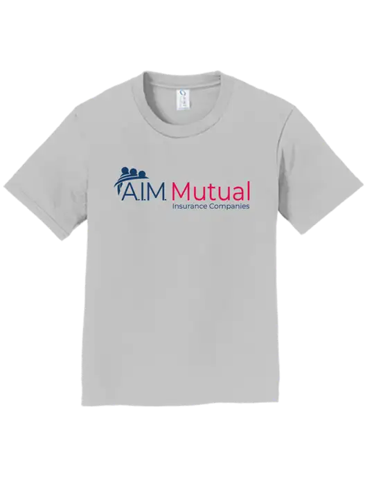 Youth Ring Spun Silver 4.5 oz T-Shirt w/A.I.M. Mutual Logo