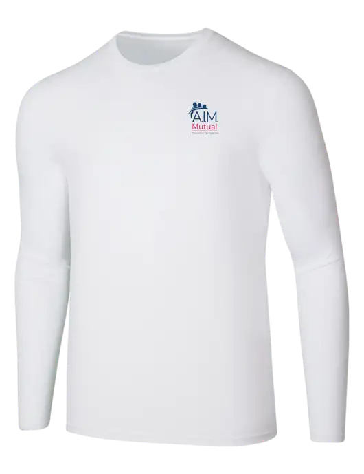 Seriously Soft White Long Sleeve T-Shirt w/A.I.M. Mutual Logo