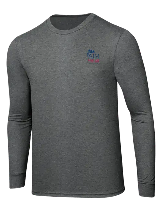 Simply Soft Long Sleeve Medium Grey Frost 4.5 oz, Poly/Combed Ring Spun Cotton T-Shirt w/A.I.M. Mutual Logo