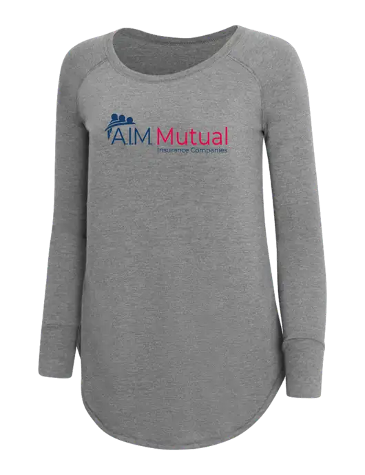 Womens Perfect Wide Collar Tunic Tri-Blend Grey Frost 4.5 oz T-Shirt w/A.I.M. Mutual Logo
