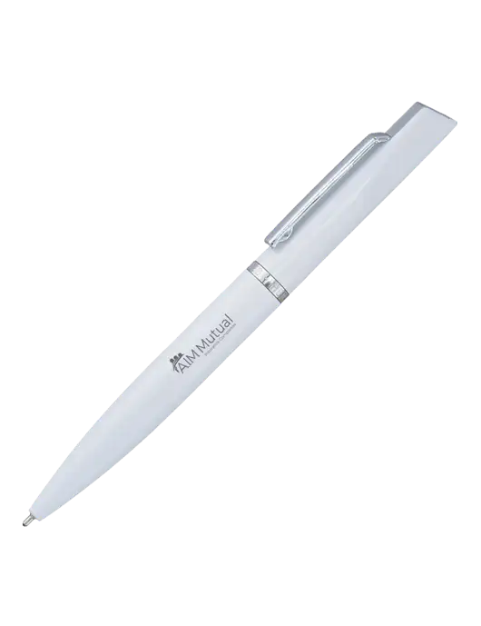 Santos White Pen - Black Ink w/A.I.M. Mutual Logo