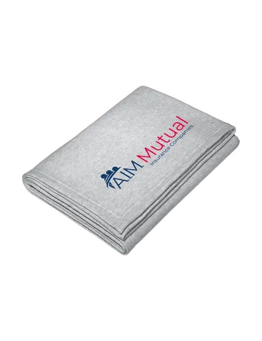 Core Light Grey Heather Fleece Sweatshirt Blanket w/A.I.M. Mutual Logo