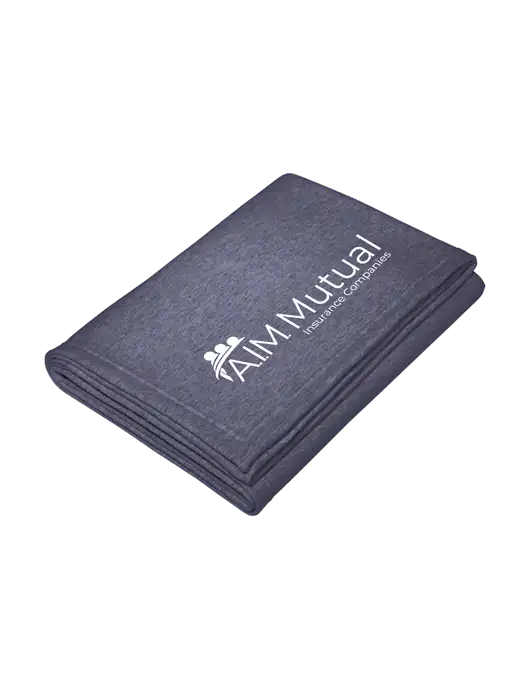 Core Heather Navy Fleece Sweatshirt Blanket w/A.I.M. Mutual Logo