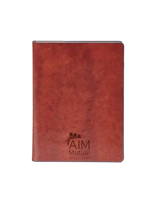 Fabrizio Brown Rfid Passport Holder w/A.I.M. Mutual Logo