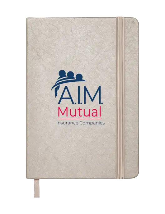 Granite Light Grey Hardcover Journal, 5.62 X  8.37 w/A.I.M. Mutual Logo