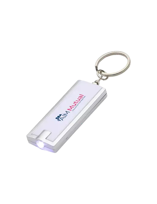 Simple Touch White LED Keychain w/A.I.M. Mutual Logo