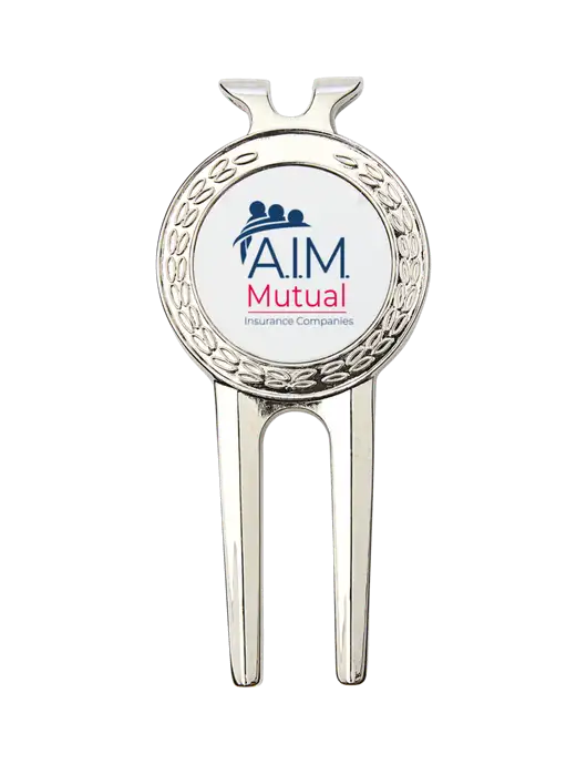 Silver Divot Tool, 1.5 x 3 w/A.I.M. Mutual Logo