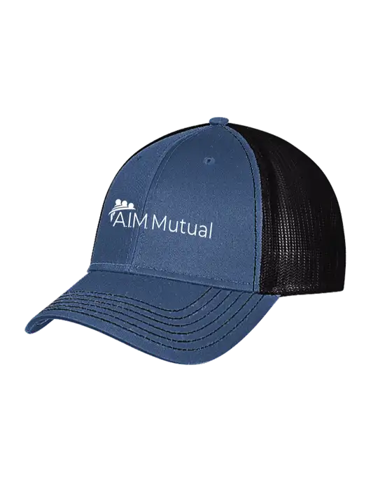 Dark Royal/Black Mesh Trucker Cap Snap Back w/A.I.M. Mutual Logo