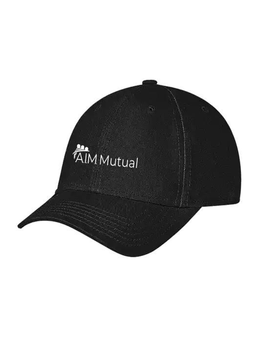 Black Structured Soft Snap Closure Hook & Loop Cap w/A.I.M. Mutual Logo