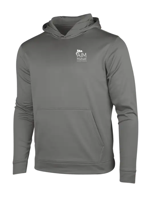 Dark Smoke Grey Sport-Wick Fleece Hooded Pullover w/A.I.M. Mutual Logo
