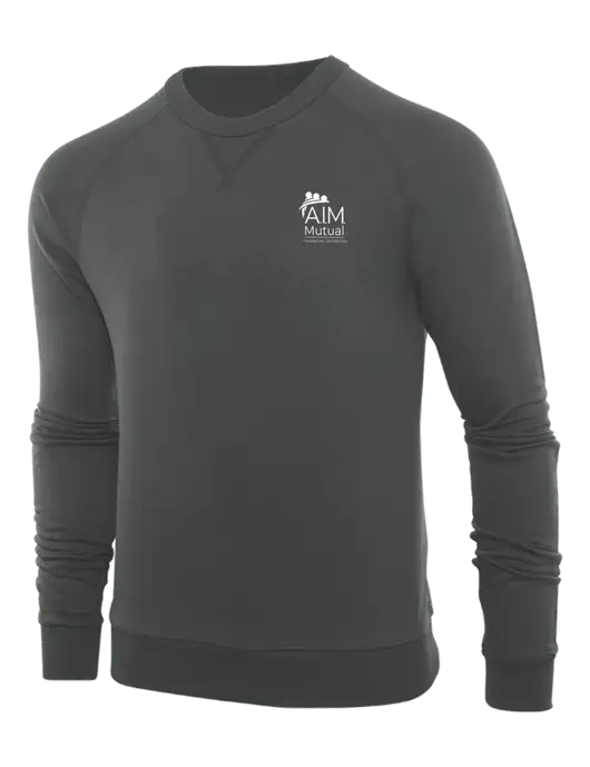 Allmade Charcoal Grey Organic French Terry Crewneck Sweatshirt w/A.I.M. Mutual Logo