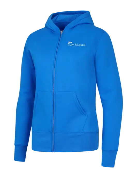 Royal Womens Core Fleece Full-Zip Hooded Sweatshirt w/A.I.M. Mutual Logo