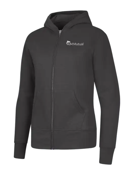 Charcoal Womens Core Fleece Full-Zip Hooded Sweatshirt w/A.I.M. Mutual Logo