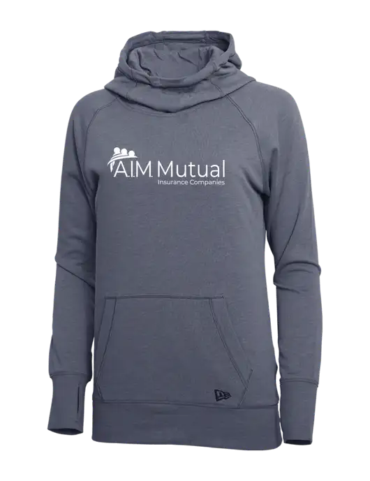 New Era True Navy Heather Womens Tri-Blend Fleece Pullover Hoodie w/A.I.M. Mutual Logo
