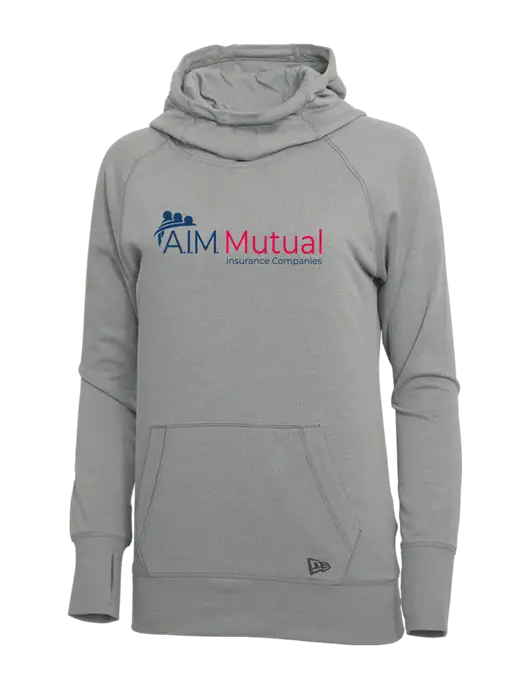 New Era Shadow Grey Heather Womens Tri-Blend Fleece Pullover Hoodie w/A.I.M. Mutual Logo