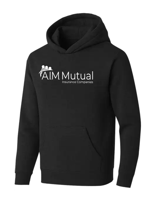 BELLA+CANVAS Black Heather Sponge Fleece Pullover Hoodie w/A.I.M. Mutual Logo
