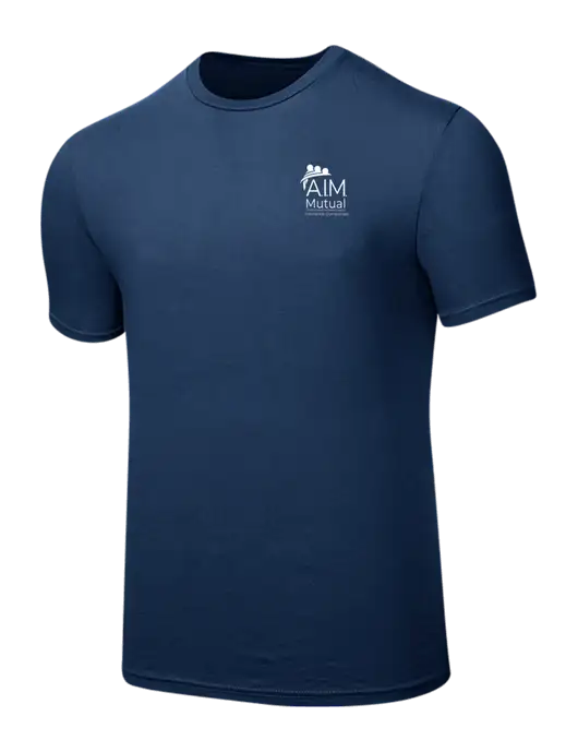 Seriously Soft Deep Slate Blue T-Shirt w/A.I.M. Mutual Logo
