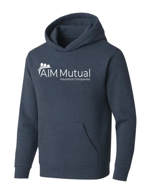 BELLA+CANVAS Heather Navy Sponge Fleece Pullover Hoodie w/A.I.M. Mutual Logo