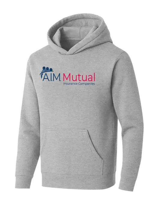 BELLA+CANVAS Light Grey Heather Sponge Fleece Pullover Hoodie w/A.I.M. Mutual Logo