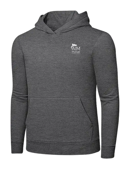 Graphite Heather 7.8. oz Ring Spun Hooded Sweatshirt w/A.I.M. Mutual Logo