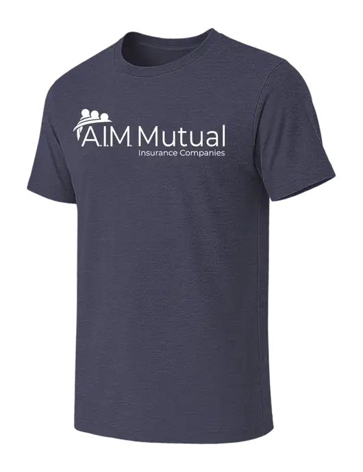 BELLA+CANVAS Heather Navy CVC Short Sleeve Tee w/A.I.M. Mutual Logo