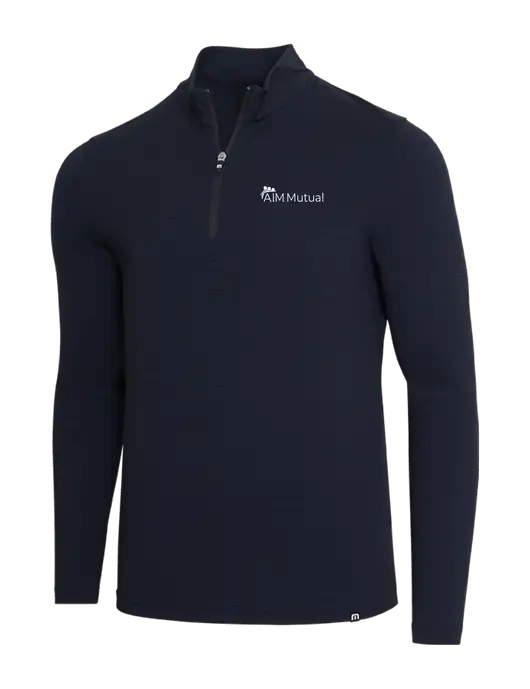 TravisMathew Black Crestview 1/4 Zip w/A.I.M. Mutual Logo