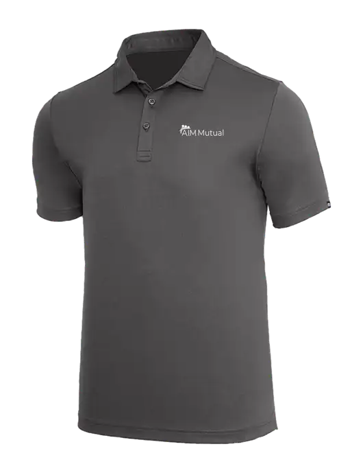 TravisMathew Med Dark Grey Coto Performance Polo w/A.I.M. Mutual Logo
