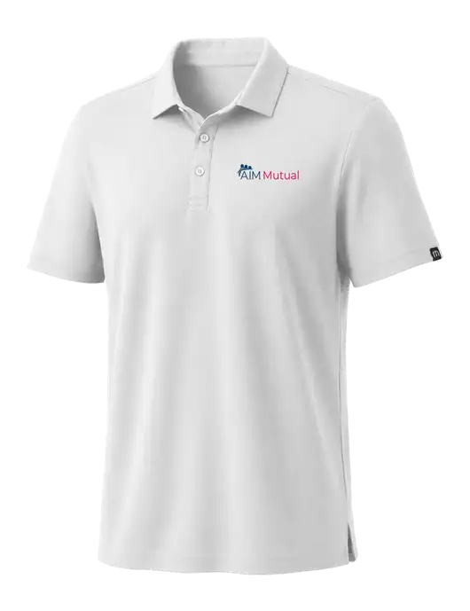 TravisMathew White Coto Performance Polo w/A.I.M. Mutual Logo
