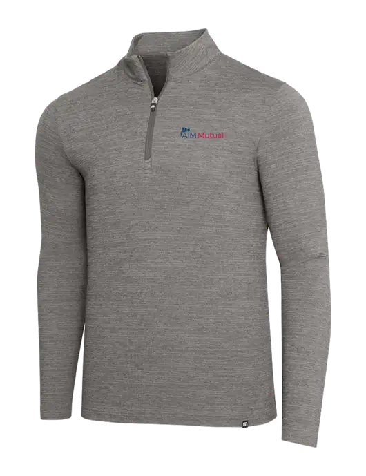 TravisMathew Medium Grey Heather Crestview 1/4 Zip w/A.I.M. Mutual Logo