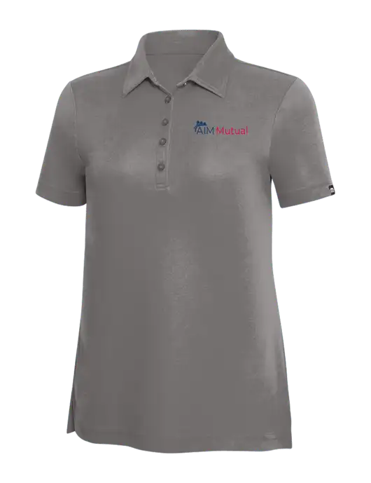 TravisMathew Grey Solid Womens Oceanside Polo w/A.I.M. Mutual Logo