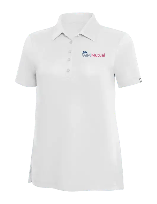 TravisMathew White Solid Womens Oceanside Polo w/A.I.M. Mutual Logo